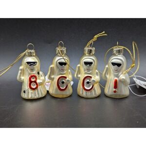 Set of 4 RAZ Imports Inc. Holiday Ghost BOO! Halloween Miniature Ornaments